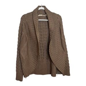 Soft Surroundings Brown Sinclair Sweater Size Medium 2DU03 Chunky Knit Wool Blen